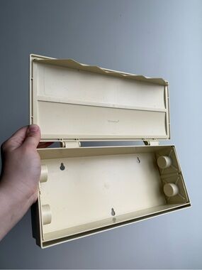 Vintage Tan Beige Tupperware #1572 Dual Foil Wax Paper Wall Dispenser